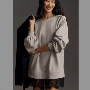 Anthropolgie Pilcro Crew Lace Pullover Sweatshirt